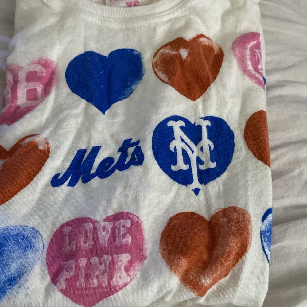 PINK MLB NY Mets Women’s Size XS Short Sleeve T-Shirt White-Blue-Pink-Red - Picture 10 of 11